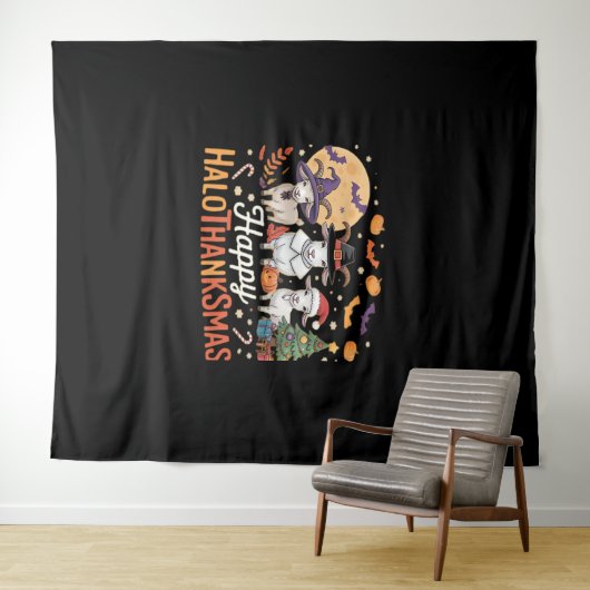 Tierliebhaber glückliche Hallothanksmas Essentia Wandteppich (Beispiel (Horizontal))