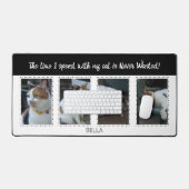 Tierliebhaber Katzen 4 Foto Name Schwarz Schreibtischunterlage (Tastatur & Maus)