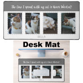 Tierliebhaber Katzen 4 Foto Name weiß grau Schreibtischunterlage
