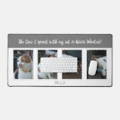 Tierliebhaber Katzen 4 Foto Name weiß grau Schreibtischunterlage (Tastatur & Maus)