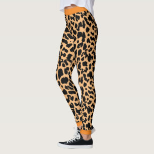 Tierliebhaber Leopard drucken Schwarz auf leichter Leggings