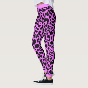 Tierliebhaber Leopard drucken schwarz auf Rosa Leggings