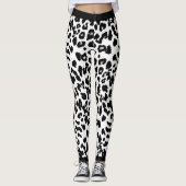 Tierliebhaber Leopard drucken schwarz und weiß Leggings (Vorderseite)