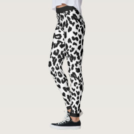 Tierliebhaber Leopard drucken schwarz und weiß Leggings