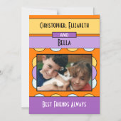 Tierliebhaber Magnetkarte Foto Orange Kühlschrank Magneteinladung (Vorderseite)