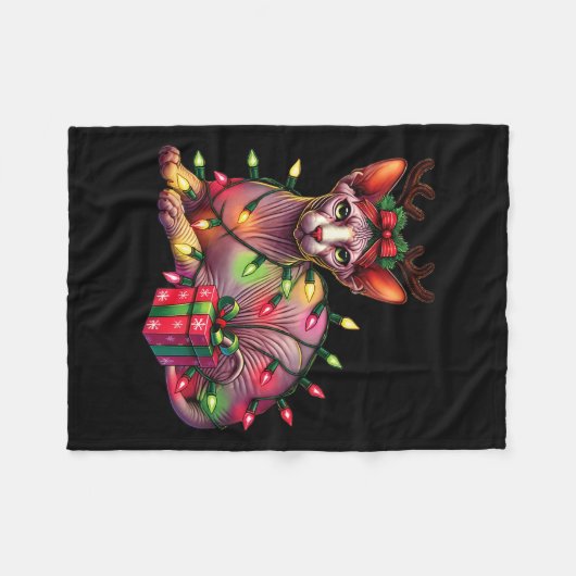 Tierliebhaber Niedliche Sphynx-Katzenrennläufer Fleecedecke (Vorderseite (Horizontal))