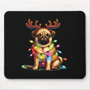 Tierliebhaber Niedlicher Mops Rentierhunde Rentier Mousepad