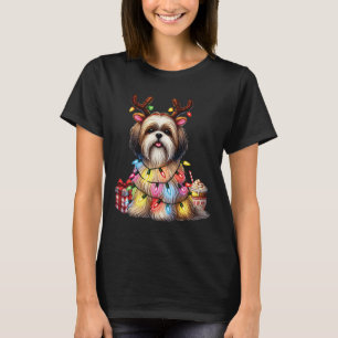 Tierliebhaber Shih Tzu Hunde Reindeer Antlers C T-Shirt