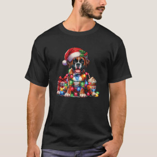 Tierliebhaber Süße Boxerhund Rentiere Geweihe  T-Shirt
