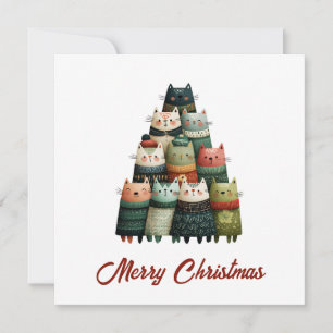 Tierliebhaber Süße Lustige Katzen Weihnachtsbaum Feiertagskarte