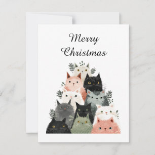 Tierliebhaber Süße Lustige Katzen Weihnachtsbaum Feiertagskarte