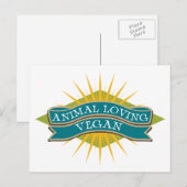 Tierliebhaber Vegan Postkarte (Vorne/Hinten)