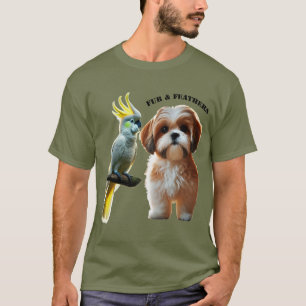 Tierliebhaber von Shih Tzu-Hund und Kakadu-Vogel U T-Shirt