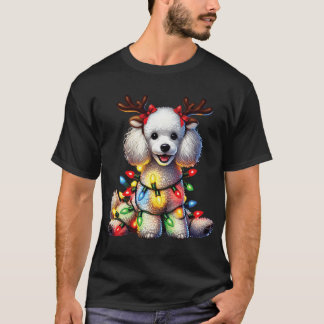 Tierliebhaber Weihnachten Pudel Hund Rentier Chris T-Shirt