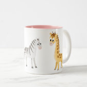 Tierliebhabergiraffe und Zebra Zweifarbige Tasse (VorderseiteRechts)