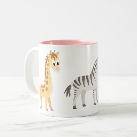 Tierliebhabergiraffe und Zebra Zweifarbige Tasse (Vorderseite Links)