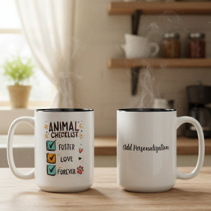 Tierliste Zur Liebe von Heimtieren Zweifarbige Tasse