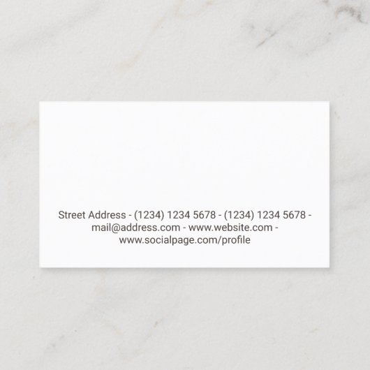 Tierlogoabdeckung des einfachen minimalen starken visitenkarte (Rückseite)