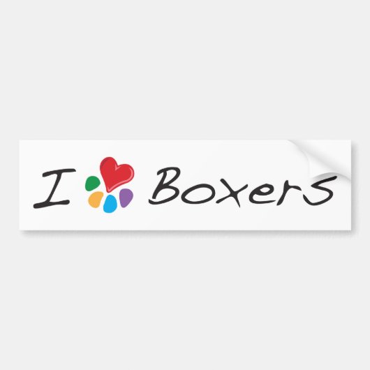 TierLover_I Herz-Boxer Autoaufkleber (Vorne)
