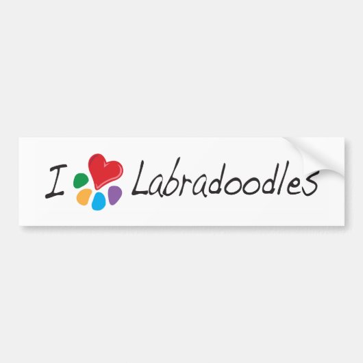 TierLover_I Herz Labradoodles Autoaufkleber (Vorne)