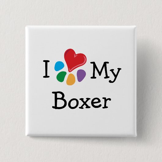TierLover_I Herz mein Boxer Button (Vorderseite)