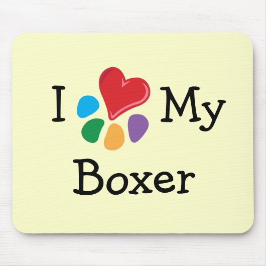 TierLover_I Herz mein Boxer Mousepad (Vorne)