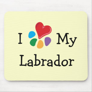 TierLover_I Herz mein Labrador Mousepad