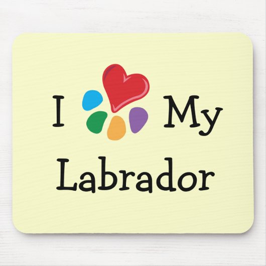 TierLover_I Herz mein Labrador Mousepad (Vorne)