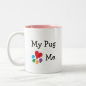 TierLover_I Herz mein Mops Zweifarbige Tasse (Links)