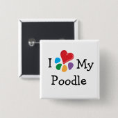 TierLover_I Herz mein Pudel Button (Vorne & Hinten)