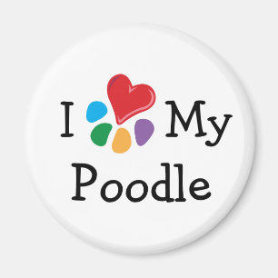 TierLover_I Herz mein Pudel Magnet
