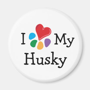 TierLover_I Herz mein Schlittenhund Magnet