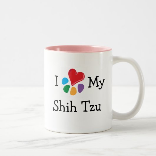 TierLover_I Herz mein Shih Tzu Zweifarbige Tasse (Rechts)