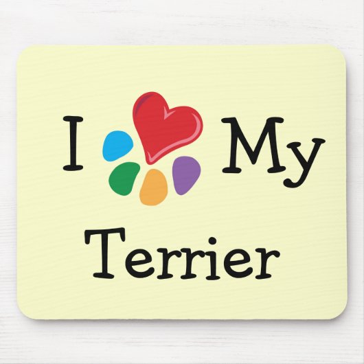 TierLover_I Herz mein Terrier Mousepad (Vorne)