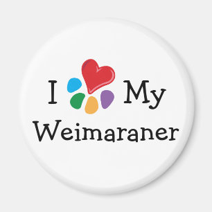 TierLover_I Herz mein Weimaraner Magnet