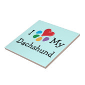 TierLover_I Herz meine Dackel Fliese (Seite)
