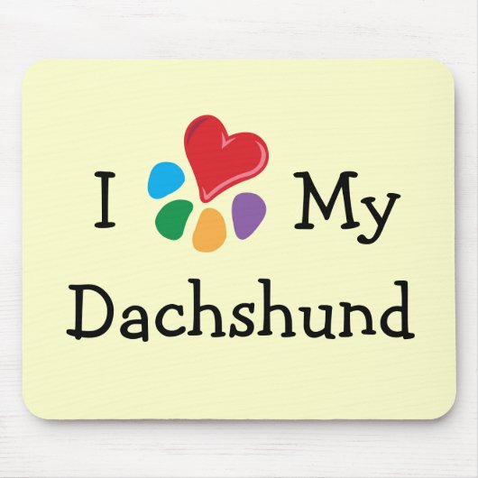TierLover_I Herz meine Dackel Mousepad (Vorne)