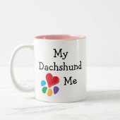 TierLover_I Herz meine Dackel Zweifarbige Tasse (Links)