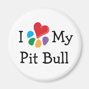 TierLover_I Herz meine Pitbull Magnet