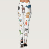 Tiermaske der Kinder, Virusmuster. Leggings (Rückseite)