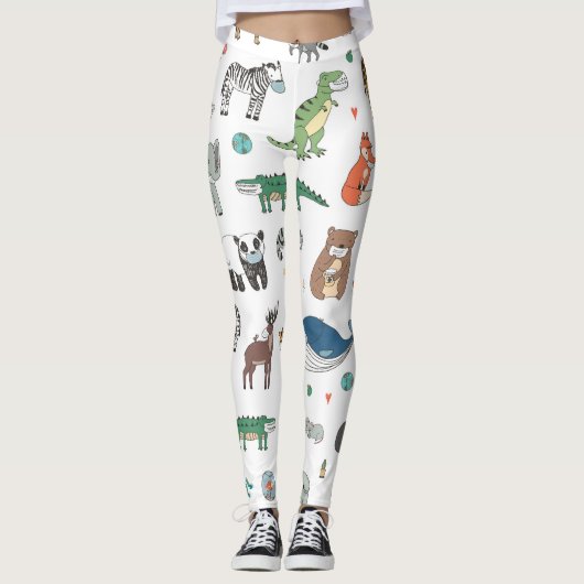 Tiermaske der Kinder, Virusmuster. Leggings (Vorderseite)