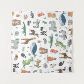 Tiermaske der Kinder, Virusmuster. Wandteppich (Vorderseite (Horizontal))