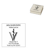 Tiermedizin Asclepius Vet Elegant Gummistempel (Stempel)