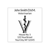 Tiermedizin Asclepius Vet Elegant Gummistempel (Prägung)