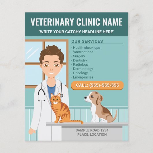 Tiermedizin Vet Klinik Doktor Pet Care Flyer (Vorne)