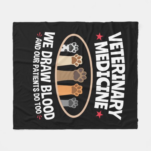 Tiermedizin Wir Zeichnete Blutfunny Vet Tech Fleecedecke (Vorderseite (Horizontal))