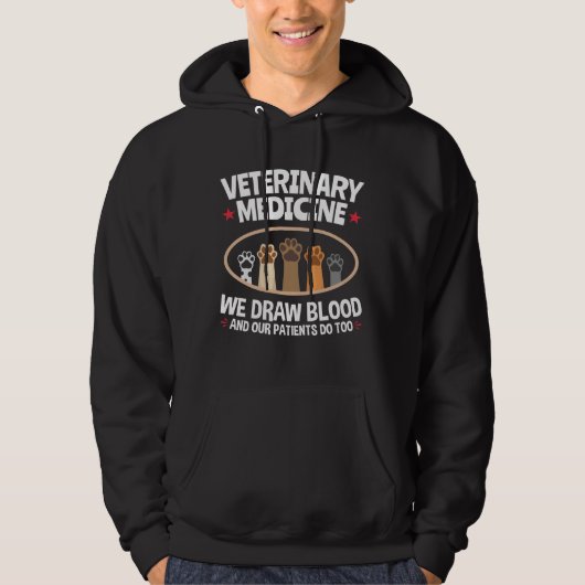 Tiermedizin Wir Zeichnete Blutfunny Vet Tech Hoodie (Vorderseite)