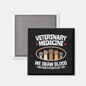 Tiermedizin Wir Zeichnete Blutfunny Vet Tech Magnet (Vorderseite/Rückseite)