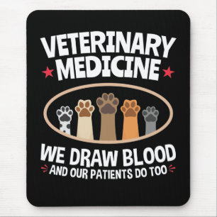 Tiermedizin Wir Zeichnete Blutfunny Vet Tech Mousepad