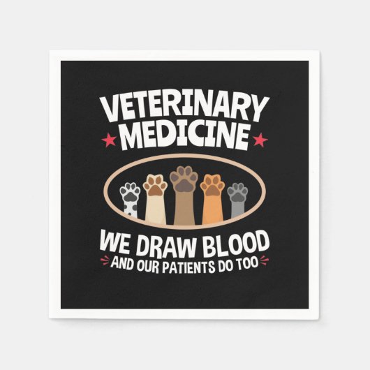 Tiermedizin Wir Zeichnete Blutfunny Vet Tech Serviette (Vorderseite)